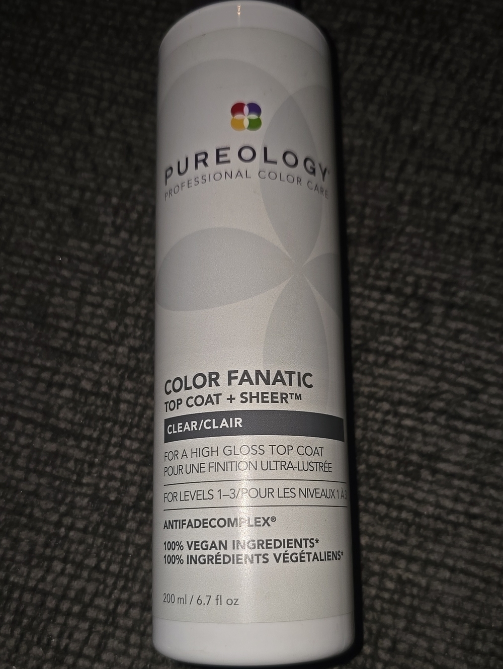 Pureology Color Fanatic Top Coat + Sheer — White Bottle with Multicolor Logo